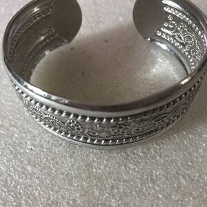Intricate Silver-Tone Cuff Bracelet